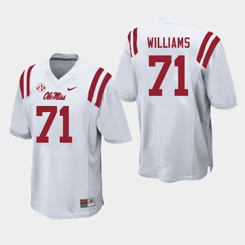 Jayden Williams Ole Miss Rebels NCAA Men's White #71 Stitched Limited College Football Jersey SWJ3858GA